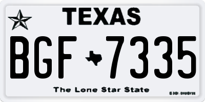 TX license plate BGF7335