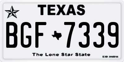 TX license plate BGF7339