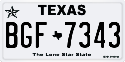 TX license plate BGF7343
