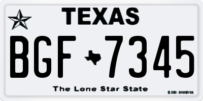 TX license plate BGF7345