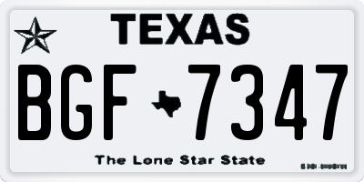 TX license plate BGF7347