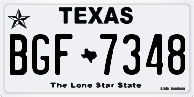 TX license plate BGF7348