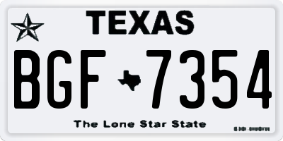 TX license plate BGF7354