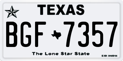 TX license plate BGF7357