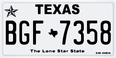 TX license plate BGF7358