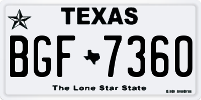 TX license plate BGF7360