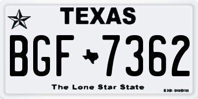 TX license plate BGF7362