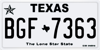 TX license plate BGF7363