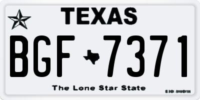 TX license plate BGF7371