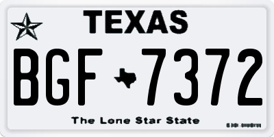 TX license plate BGF7372