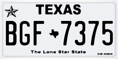 TX license plate BGF7375