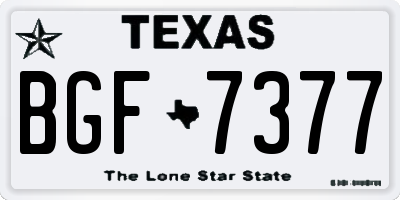 TX license plate BGF7377