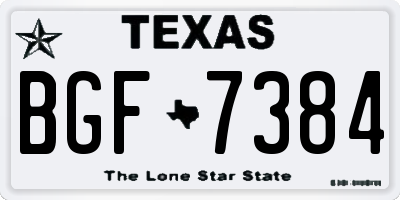 TX license plate BGF7384