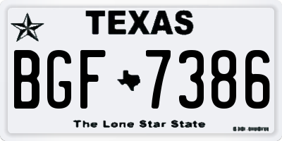 TX license plate BGF7386