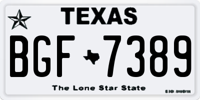 TX license plate BGF7389