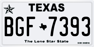 TX license plate BGF7393