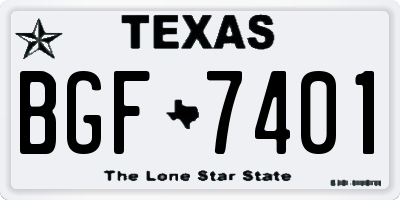 TX license plate BGF7401