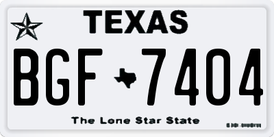 TX license plate BGF7404