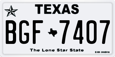 TX license plate BGF7407