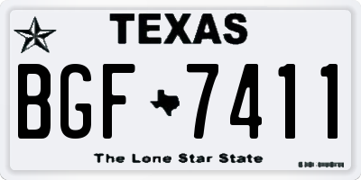 TX license plate BGF7411