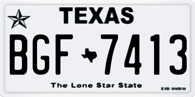 TX license plate BGF7413