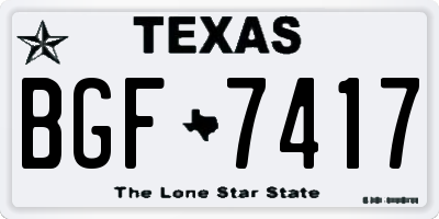 TX license plate BGF7417
