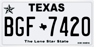 TX license plate BGF7420