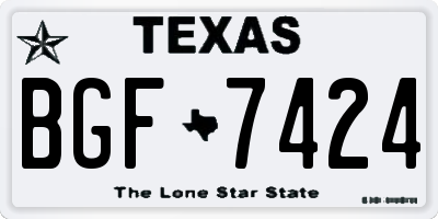 TX license plate BGF7424