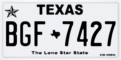 TX license plate BGF7427