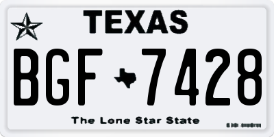 TX license plate BGF7428