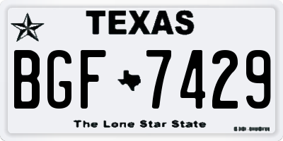 TX license plate BGF7429