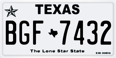 TX license plate BGF7432