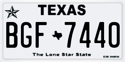 TX license plate BGF7440