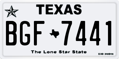 TX license plate BGF7441
