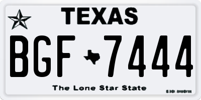 TX license plate BGF7444