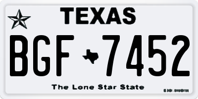 TX license plate BGF7452