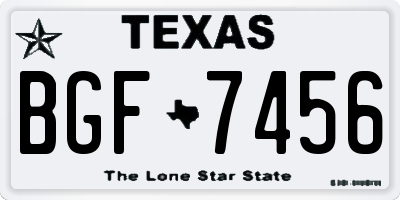 TX license plate BGF7456