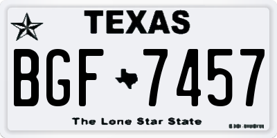 TX license plate BGF7457