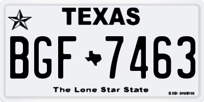 TX license plate BGF7463