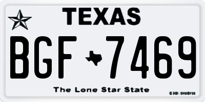 TX license plate BGF7469