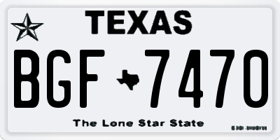 TX license plate BGF7470