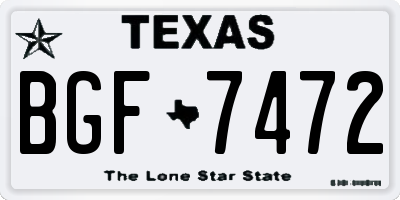 TX license plate BGF7472