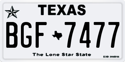 TX license plate BGF7477