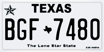 TX license plate BGF7480
