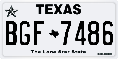 TX license plate BGF7486