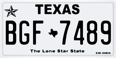 TX license plate BGF7489