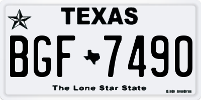 TX license plate BGF7490