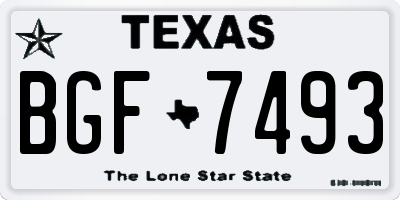TX license plate BGF7493