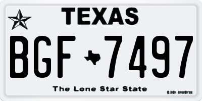TX license plate BGF7497