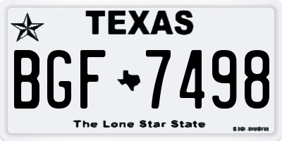 TX license plate BGF7498